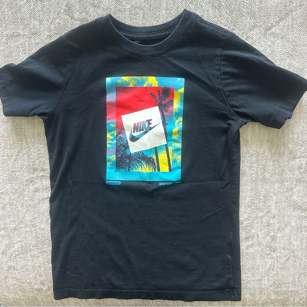 Nike Kids Black Tee with Colorful Graphic
